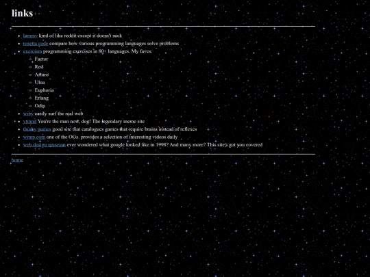 links screenshot