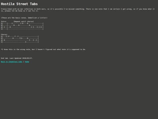Cheekface/hostile_street screenshot