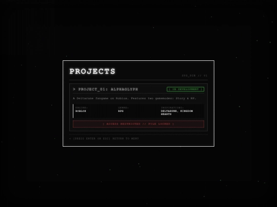 projects screenshot