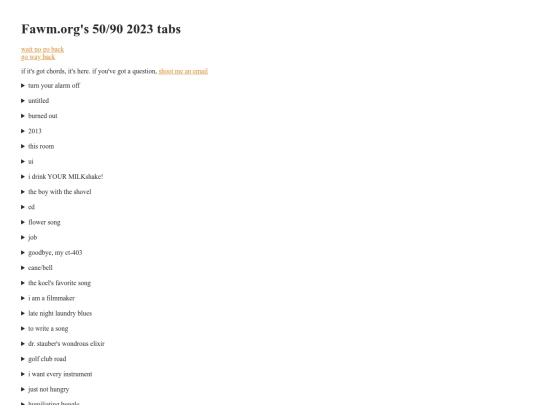 tunes/fawm2023tabs screenshot