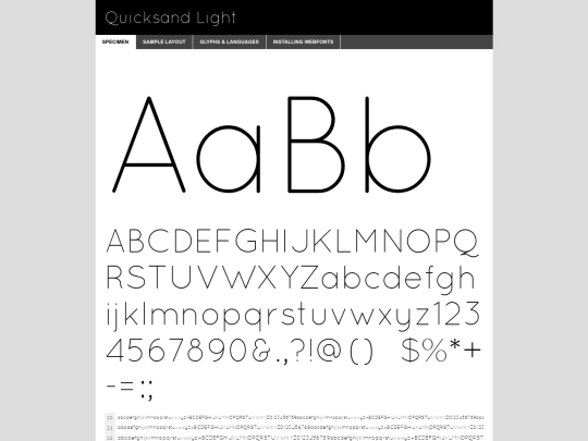 fonts/quicksand-light-demo screenshot