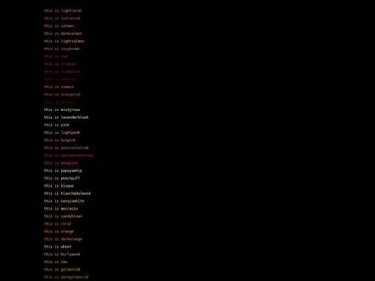 colors screenshot