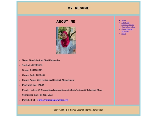 ass 460/aboutme screenshot