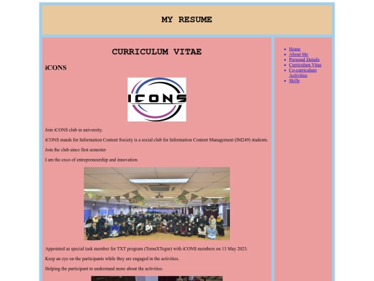 ass 460/curriculumvitae screenshot