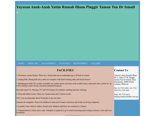 corporate profile/facilities screenshot