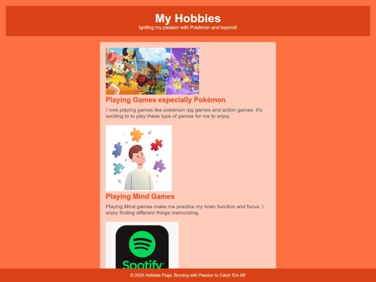 Hobbies screenshot