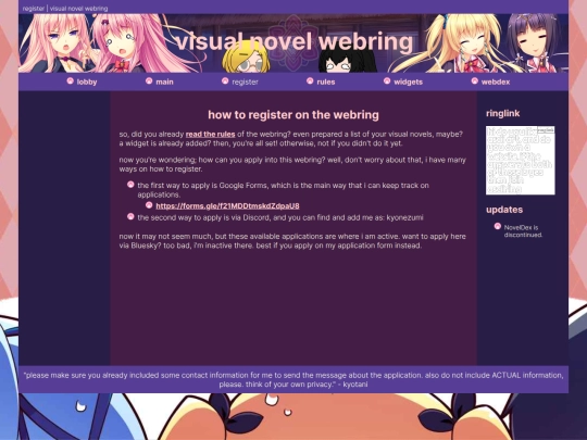vnwr/register screenshot