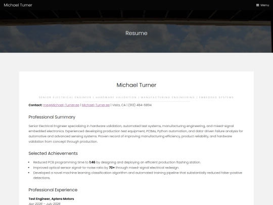 resume screenshot