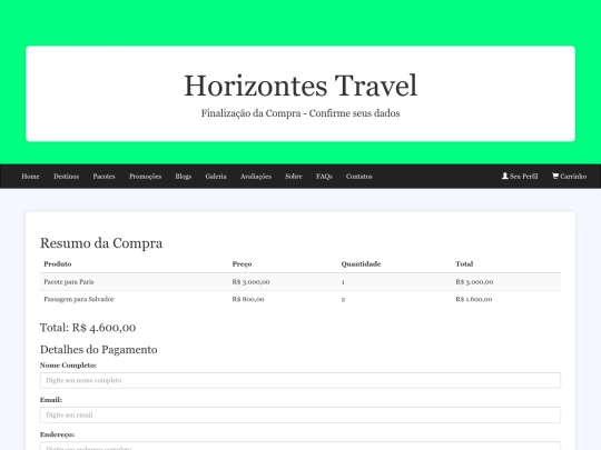 projeto/checkout screenshot