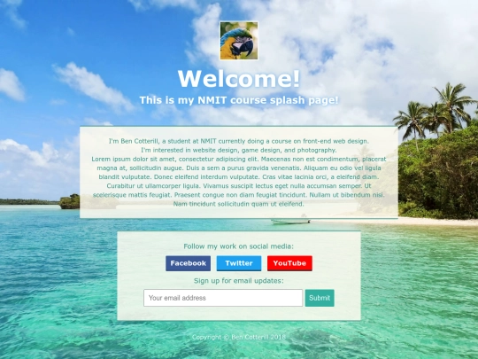 splash-page screenshot