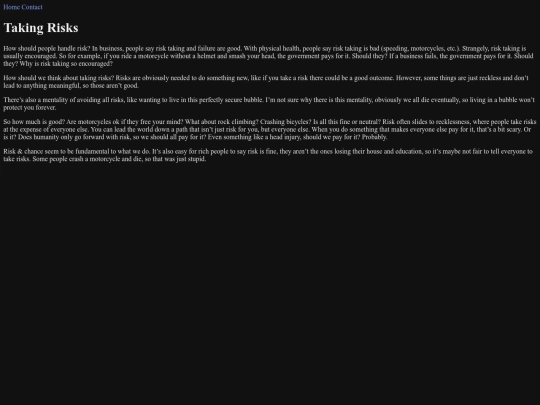 risks screenshot
