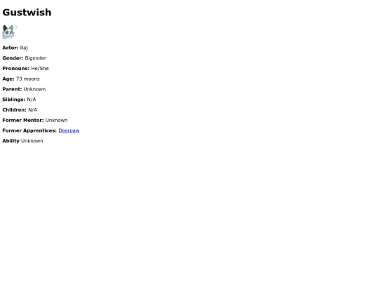 Cat Pages/Warriors/Gustwish screenshot