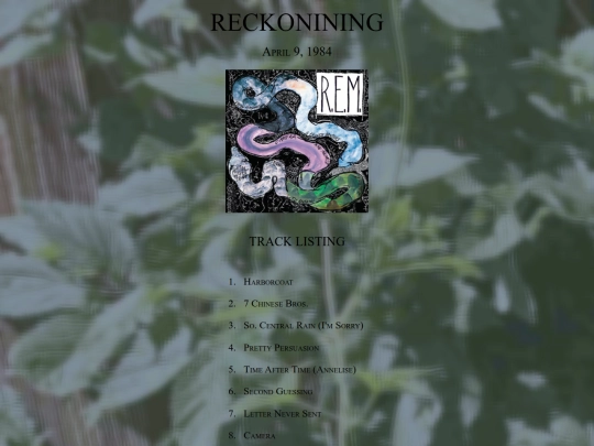 Music Pages/R.E.M./Reckoning screenshot