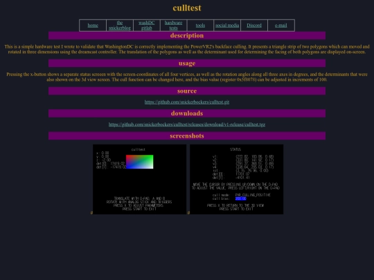 tests/culltest screenshot