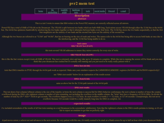 tests/pvr2_mem_test screenshot
