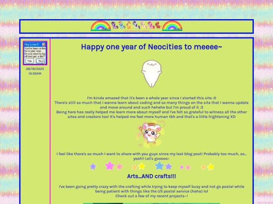 BLOG/posts/8-18-25/1YEARofNEOCITIESyippieeeeeandsomeotherstuff screenshot