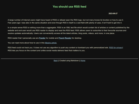 blog/rss screenshot