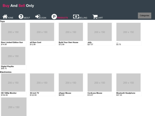 products screenshot