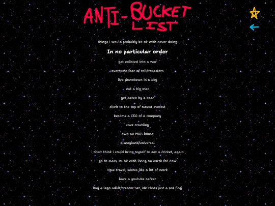 antibucketlist screenshot