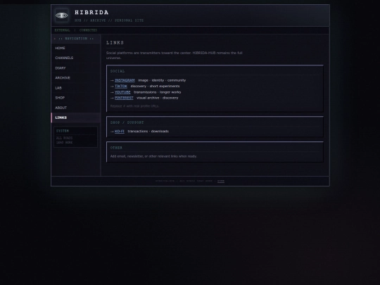 links screenshot