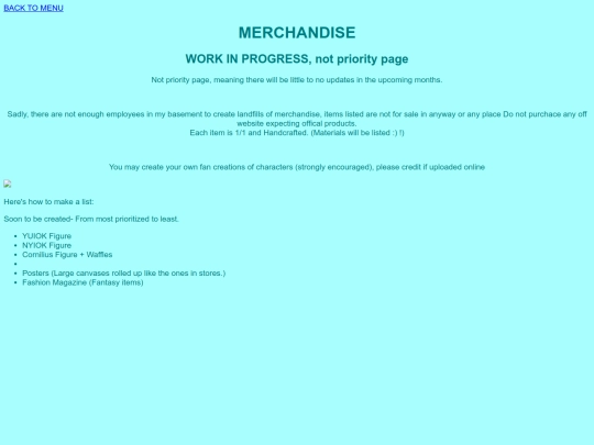 Merchandise/Lobby screenshot