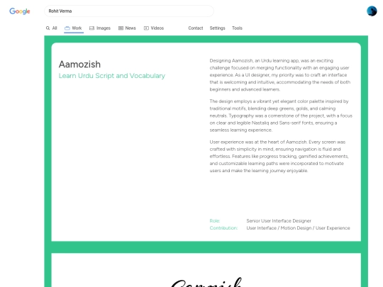 work/aamozish screenshot