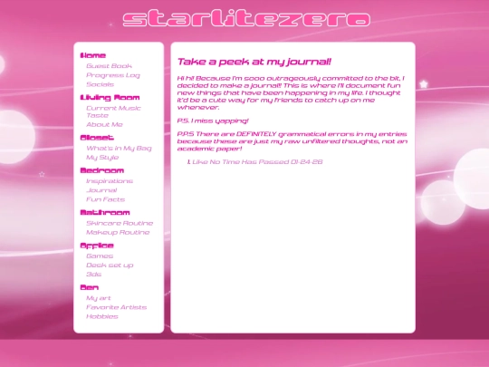 pages/bedroom/journal-entries screenshot