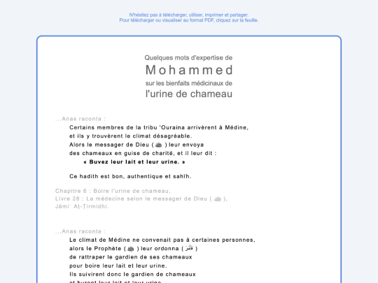 view/urine_de_chameau screenshot