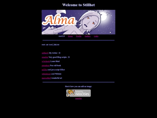 Links screenshot