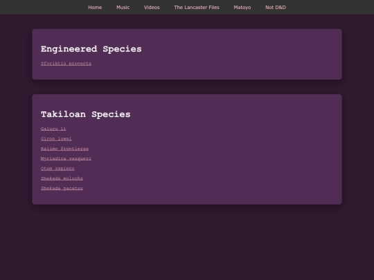 species screenshot