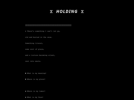 poems/holding screenshot