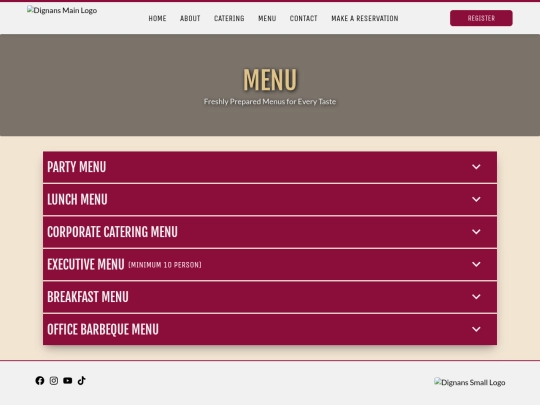 menu screenshot