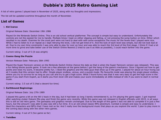 2025RetroGamingList screenshot