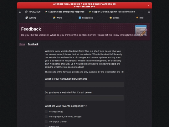 feedback screenshot