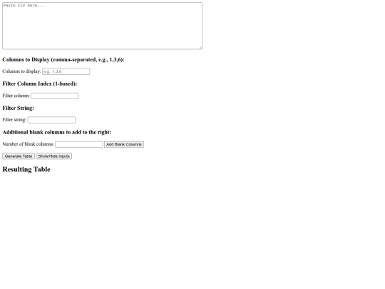 g/table screenshot