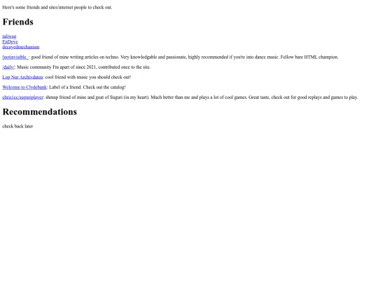 links screenshot