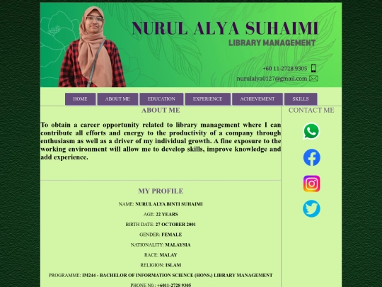 aboutme screenshot