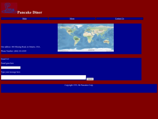 Restaurant Website Contact screenshot