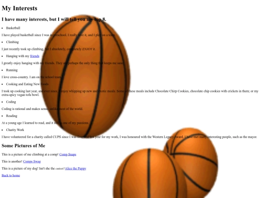 Interests screenshot