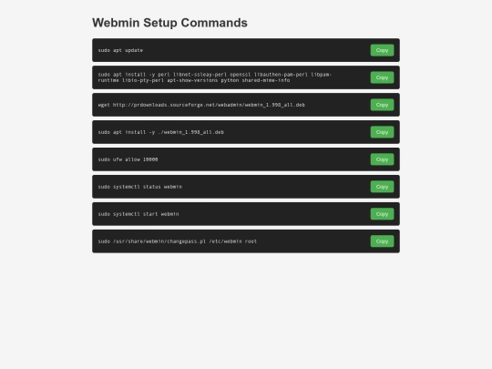 webmin screenshot