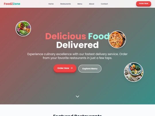 Food Delivery Website screenshot