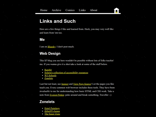 links screenshot