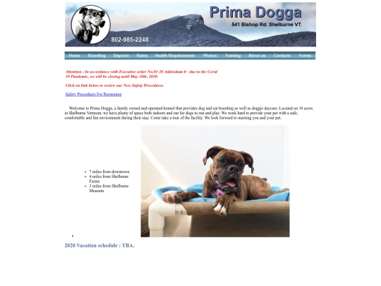 EXT/PRIMA_DOGGA/OLD_SITE/Prima Dogga Dog Boarding Kennel screenshot