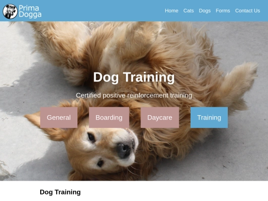 EXT/PRIMA_DOGGA/pages/dogs/training screenshot