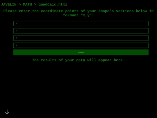 VCS/MATH/QUAD_CALC screenshot