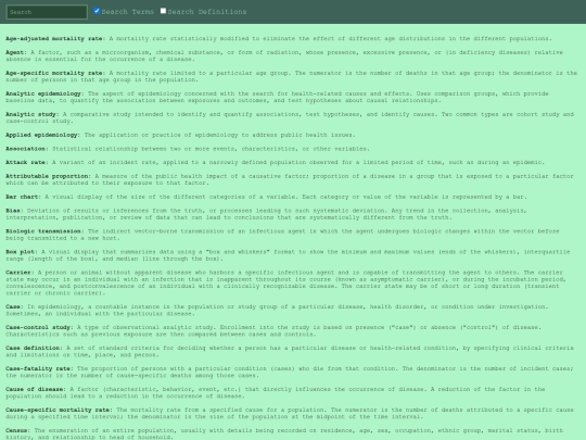 VCS/SCIENCE/EPI/terms screenshot