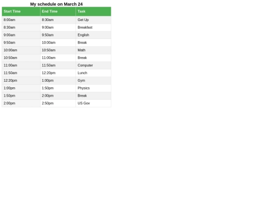 my-schoole-schedule screenshot