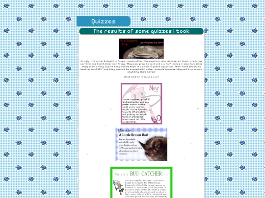 quizzes screenshot