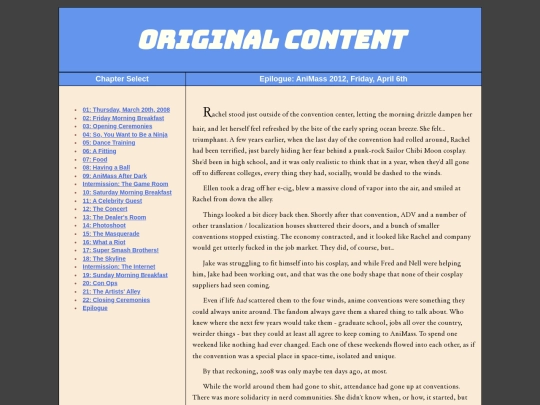 Chapters/Epilogue screenshot