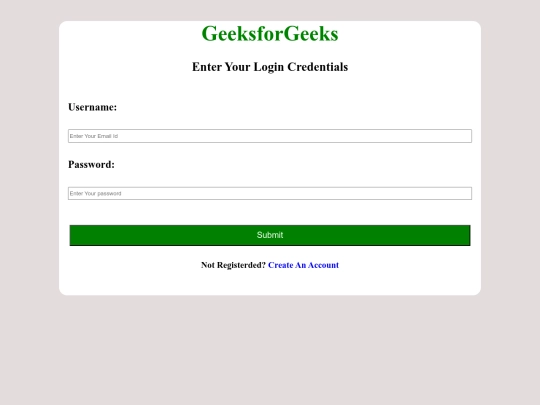loginpage screenshot
